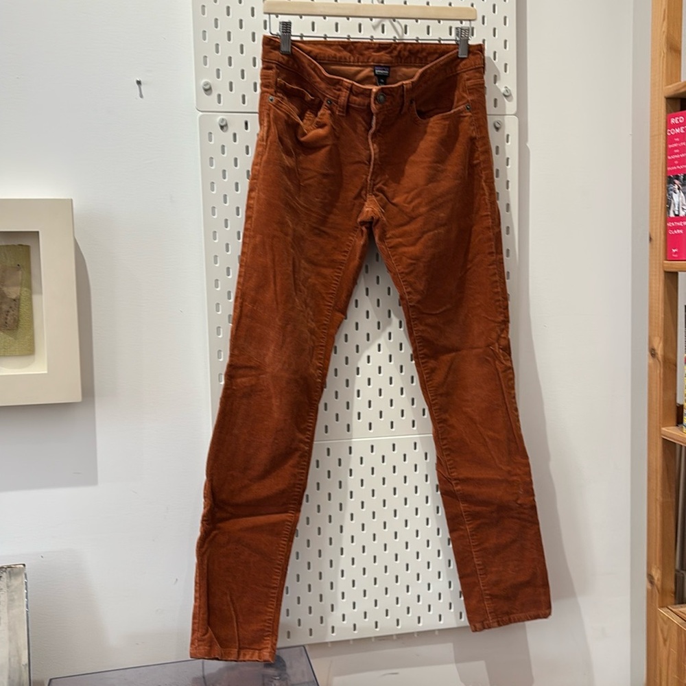 Rust Colored Patagonia corduroy pants.